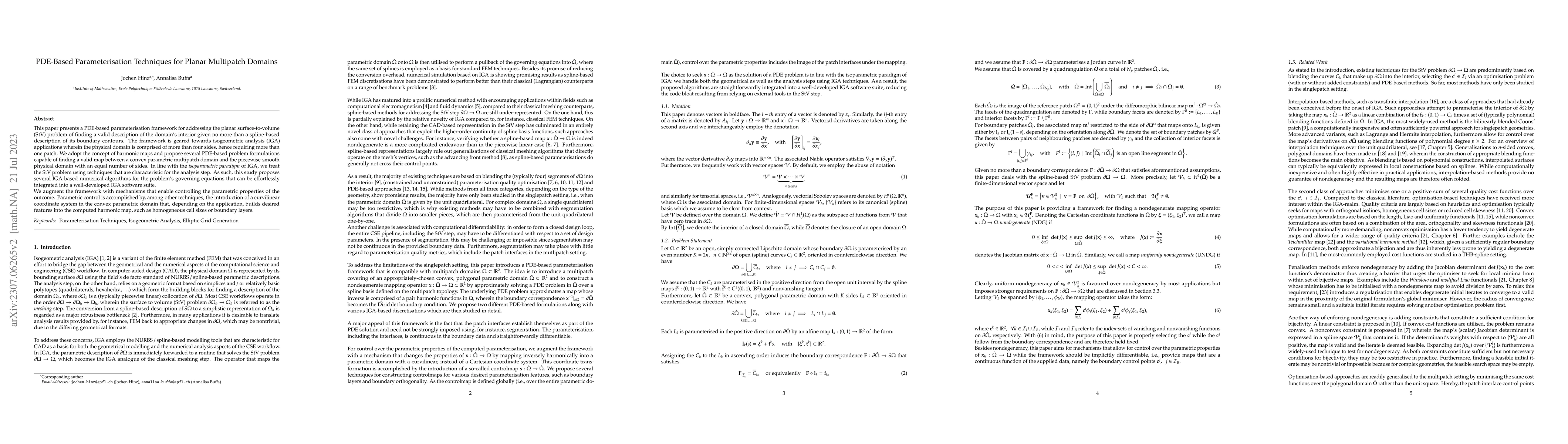 Thumbnail for PDE-Based Parameterisation Techniques for Planar Multipatch Domains