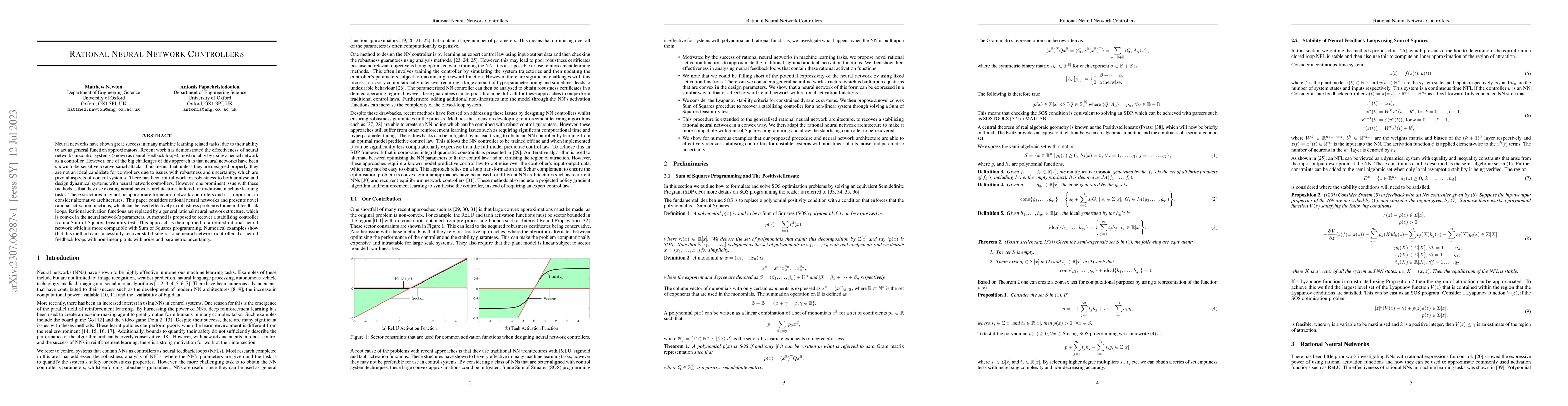Thumbnail for Rational Neural Network Controllers