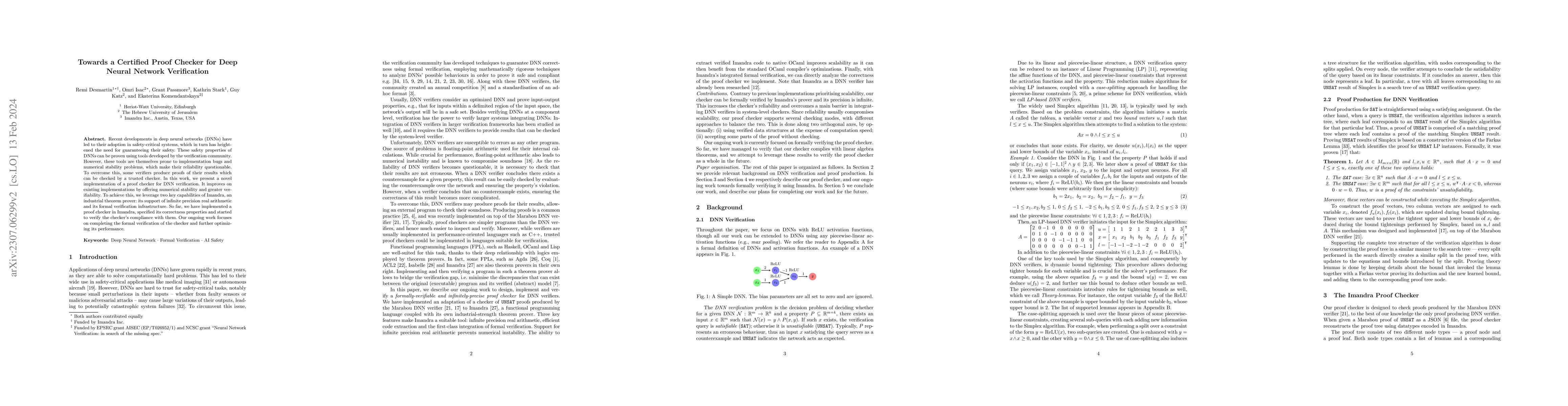 Thumbnail for Towards a Certified Proof Checker for Deep Neural Network Verification