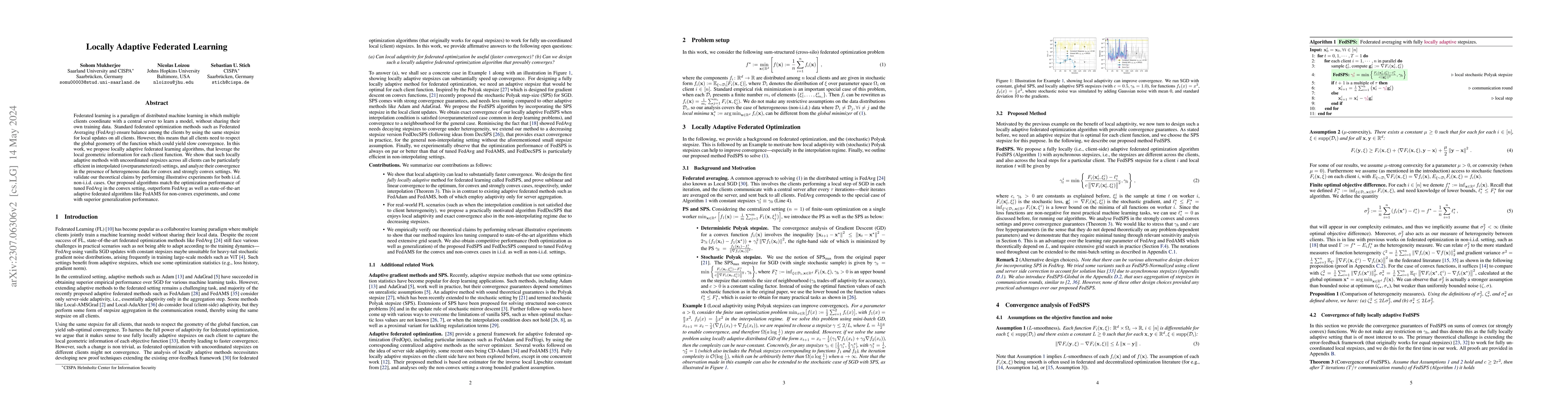 Thumbnail for Locally Adaptive Federated Learning