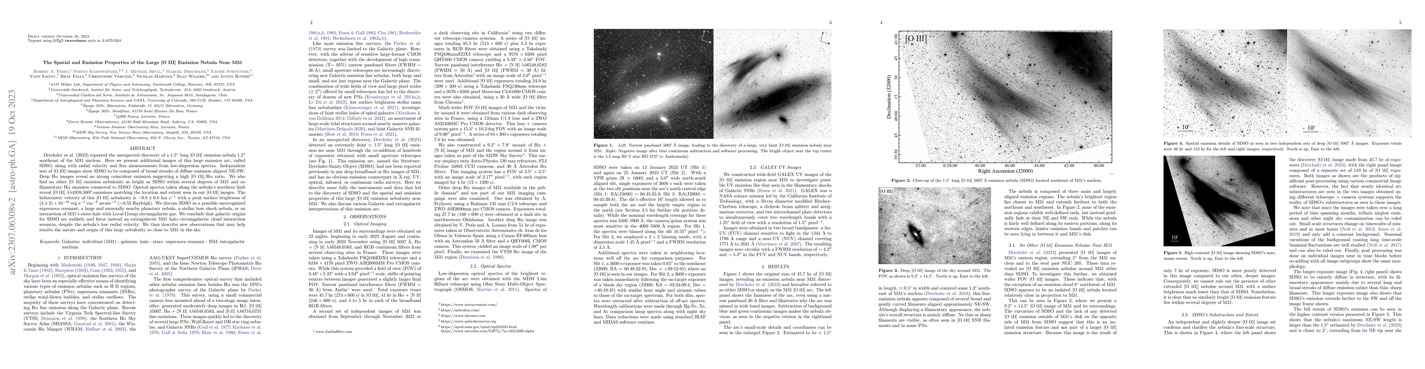 Thumbnail for The Spatial and Emission Properties of the Large [O III] Emission Nebula
  Near M31