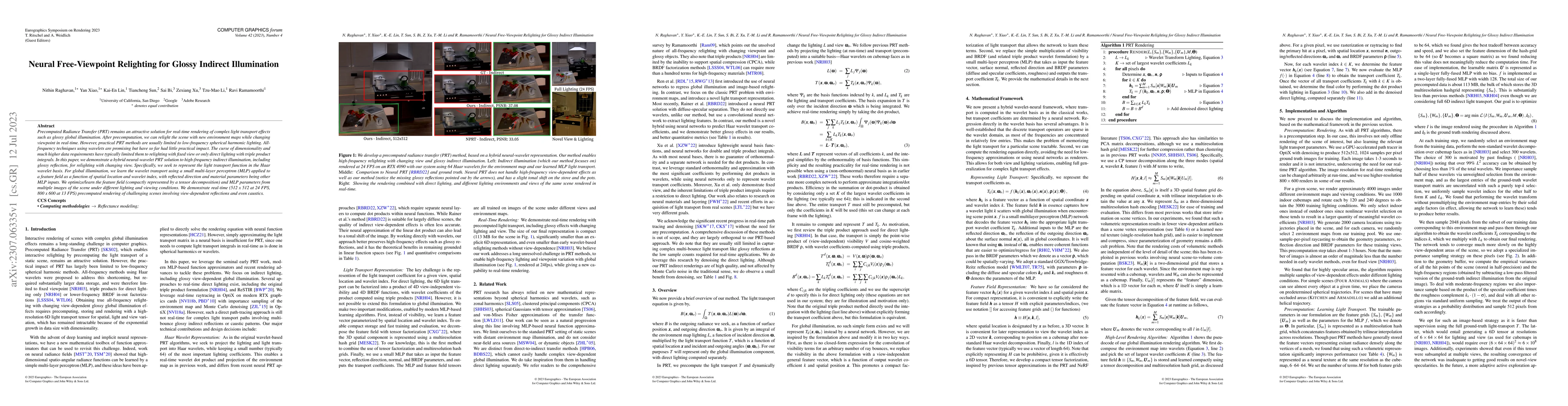 Thumbnail for Neural Free-Viewpoint Relighting for Glossy Indirect Illumination