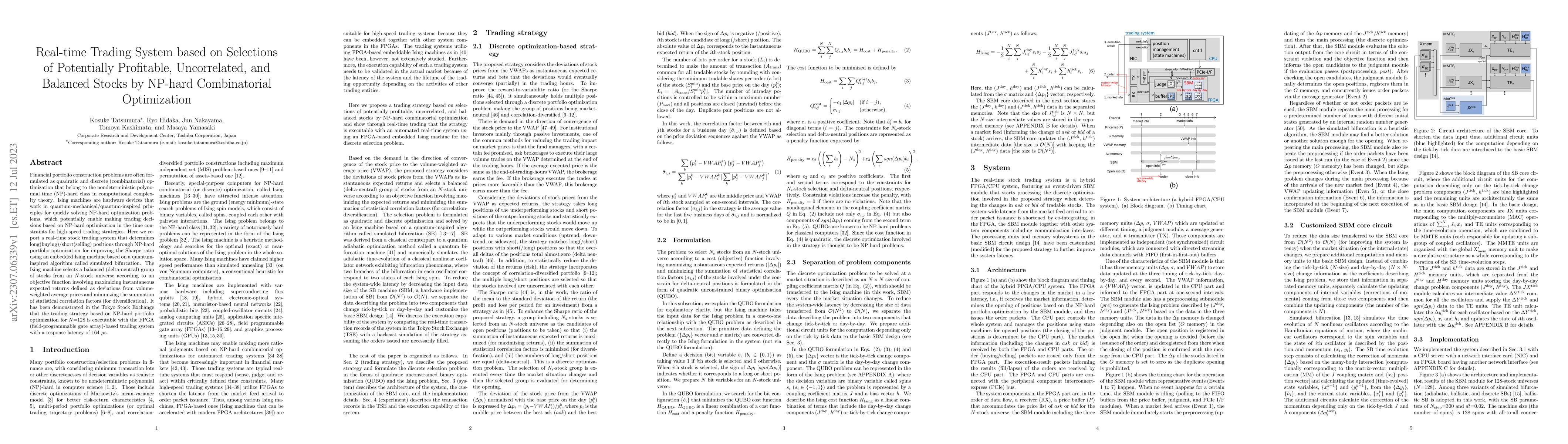 Thumbnail for Real-time Trading System based on Selections of Potentially Profitable,
  Uncorrelated, and Balanced Stocks by NP-hard Combinatorial Optimization