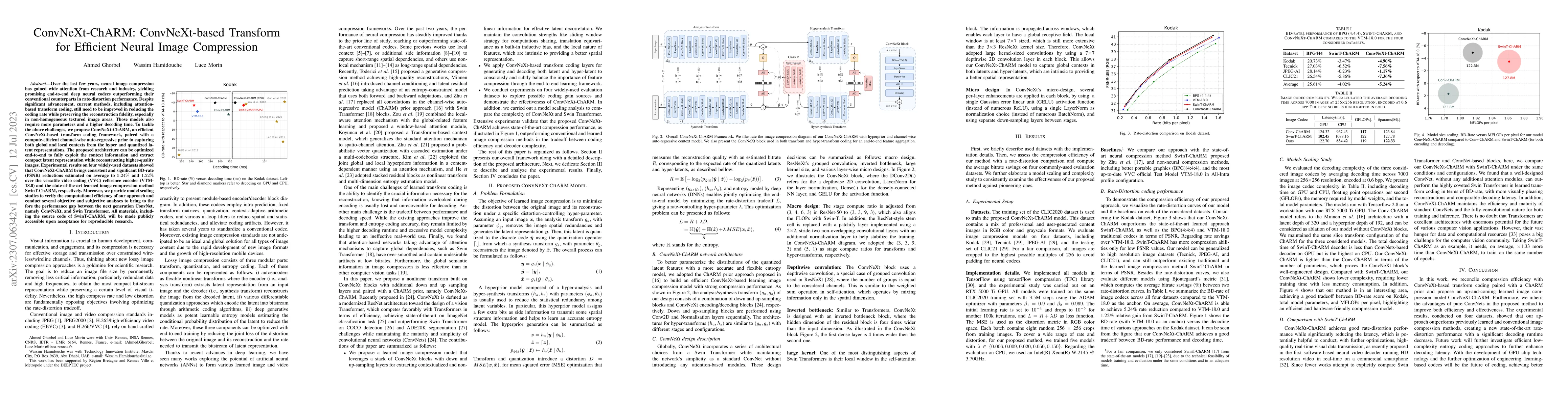 Thumbnail for ConvNeXt-ChARM: ConvNeXt-based Transform for Efficient Neural Image
  Compression