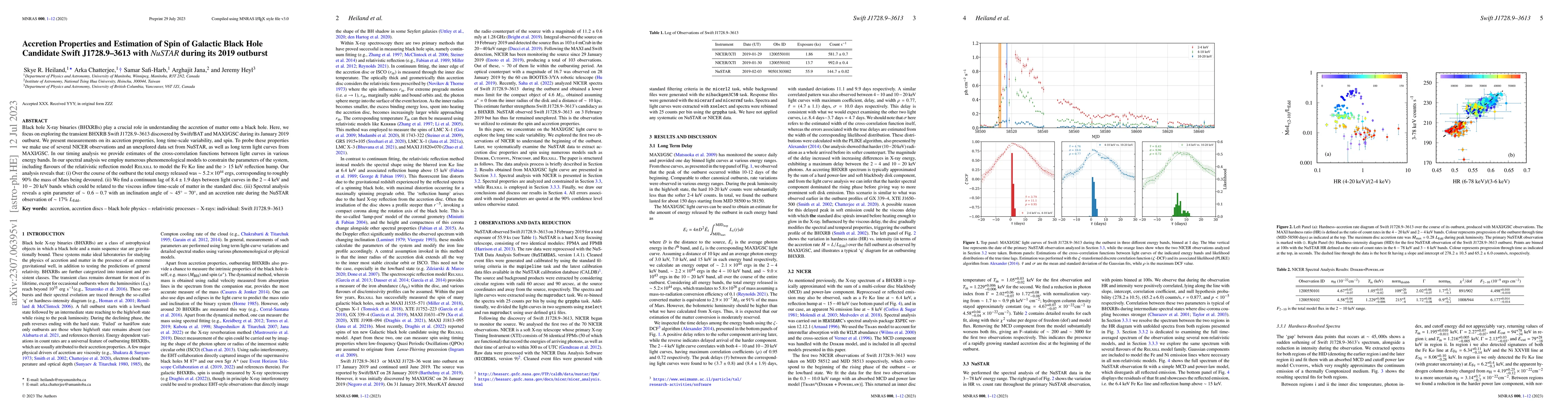 Thumbnail for Accretion Properties and Estimation of Spin of Galactic Black Hole
  Candidate Swift J1728.9-3613 with NuSTAR during its 2019 outburst