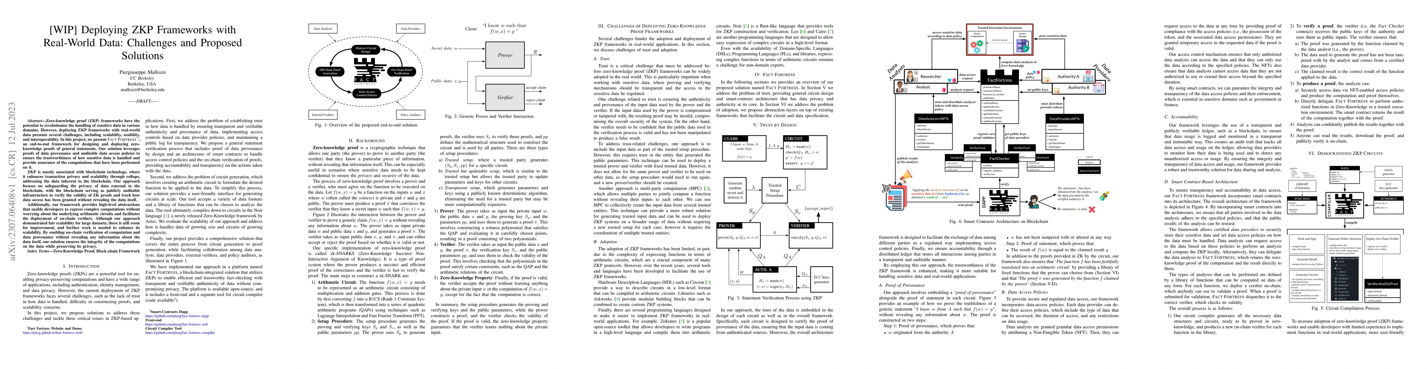 Thumbnail for Deploying ZKP Frameworks with Real-World Data: Challenges and Proposed
  Solutions