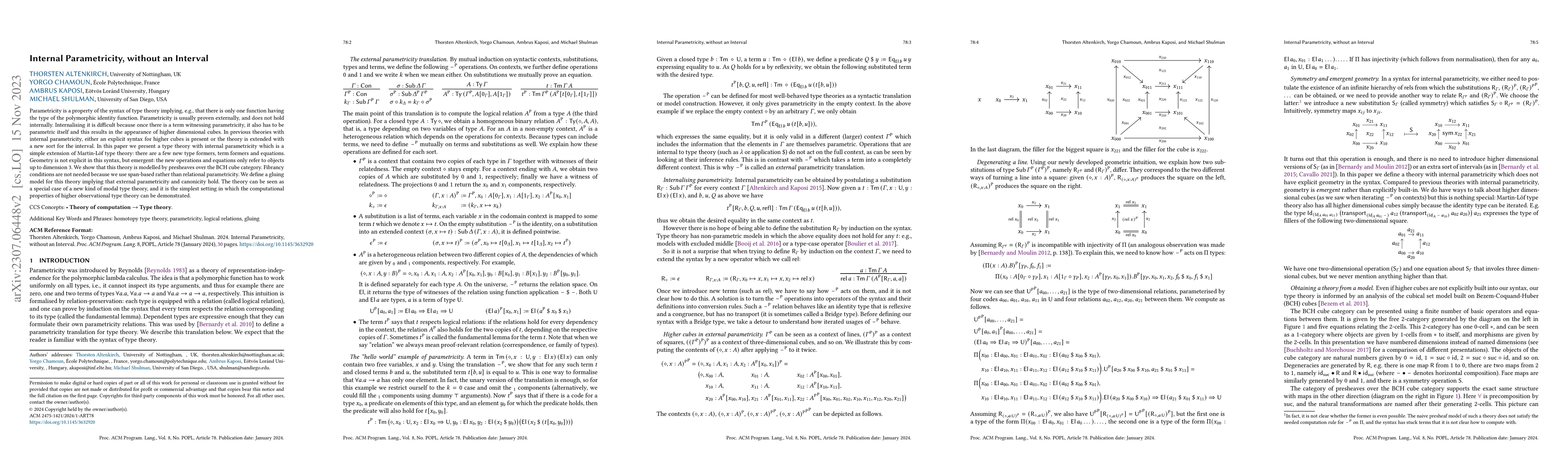 Thumbnail for Internal parametricity, without an interval