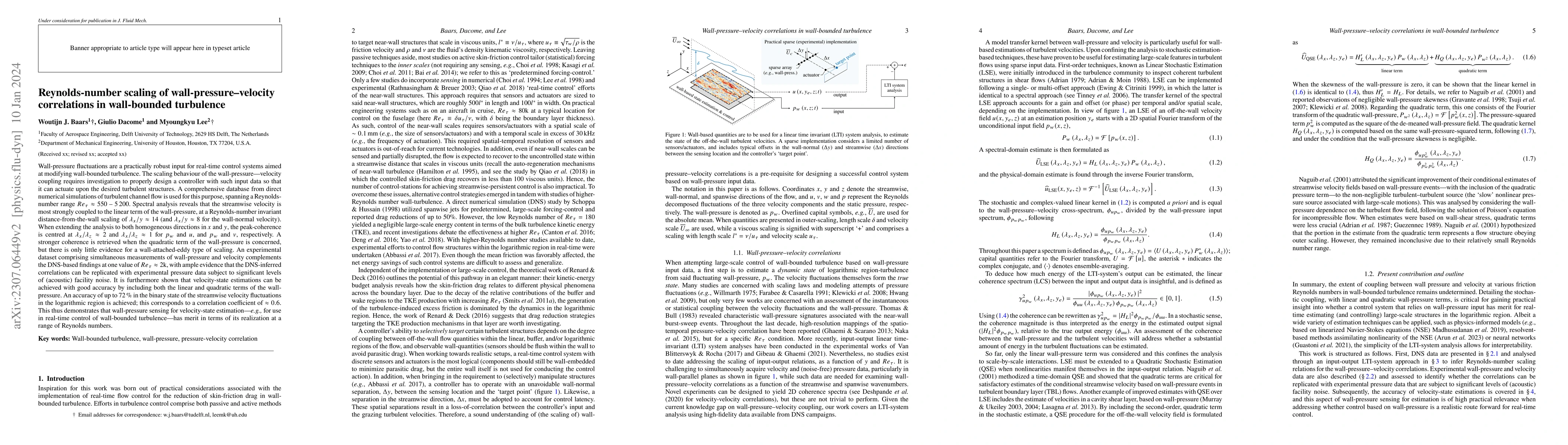 Thumbnail for Reynolds-number scaling of wall-pressure--velocity correlations in
  wall-bounded turbulence