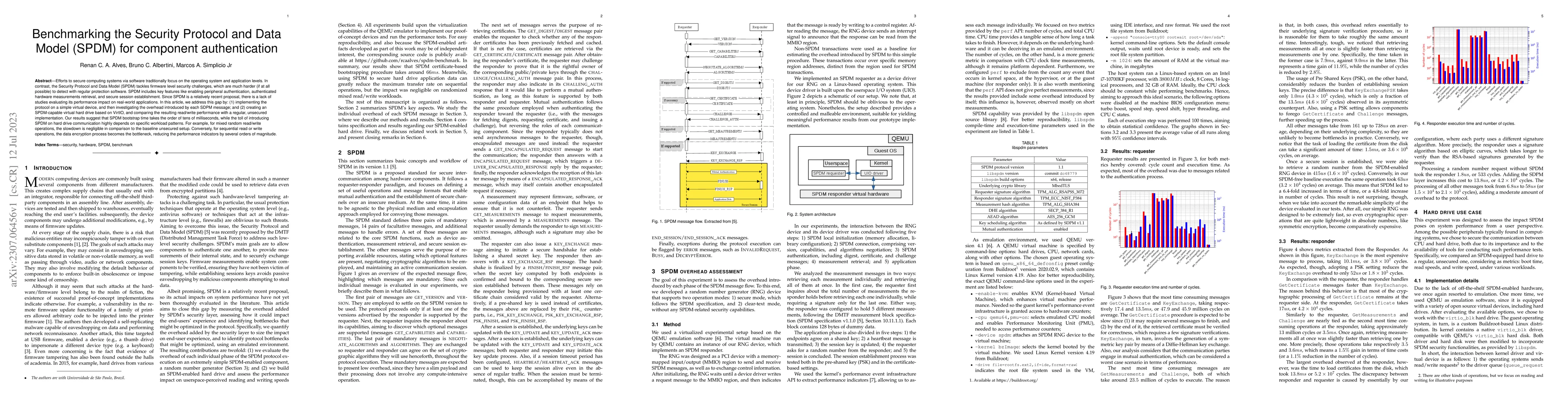 Thumbnail for Benchmarking the Security Protocol and Data Model (SPDM) for component
  authentication