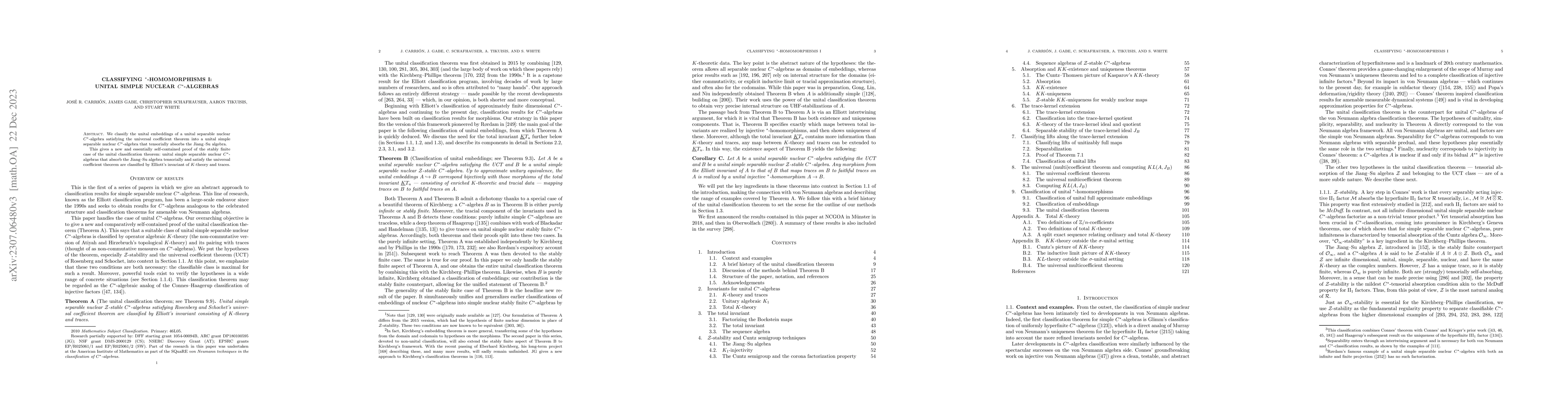 Thumbnail for Classifying $^*$-homomorphisms I: Unital simple nuclear $C^*$-algebras