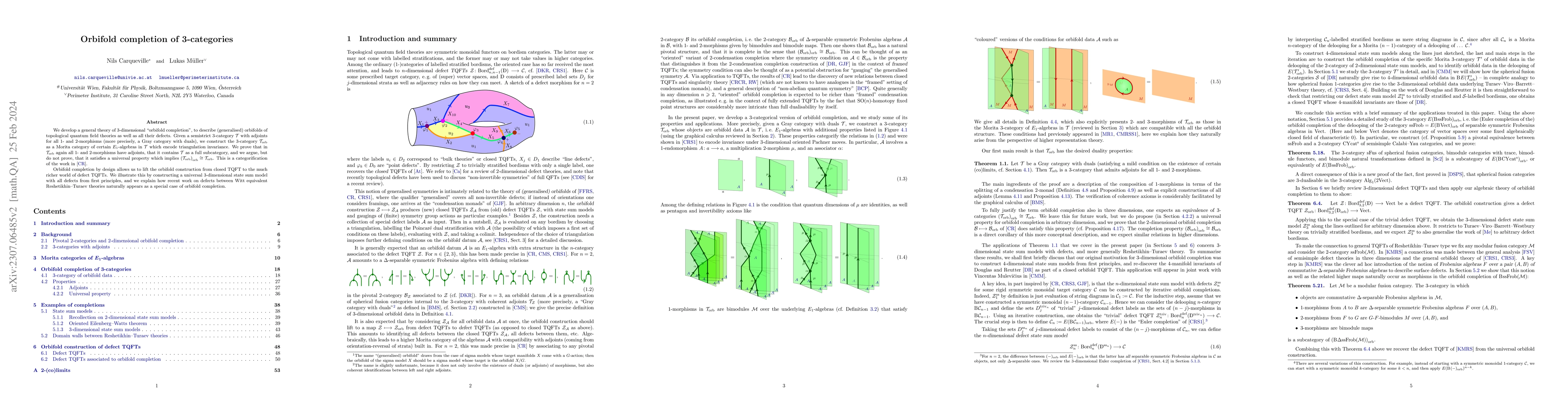 Thumbnail for Orbifold completion of 3-categories