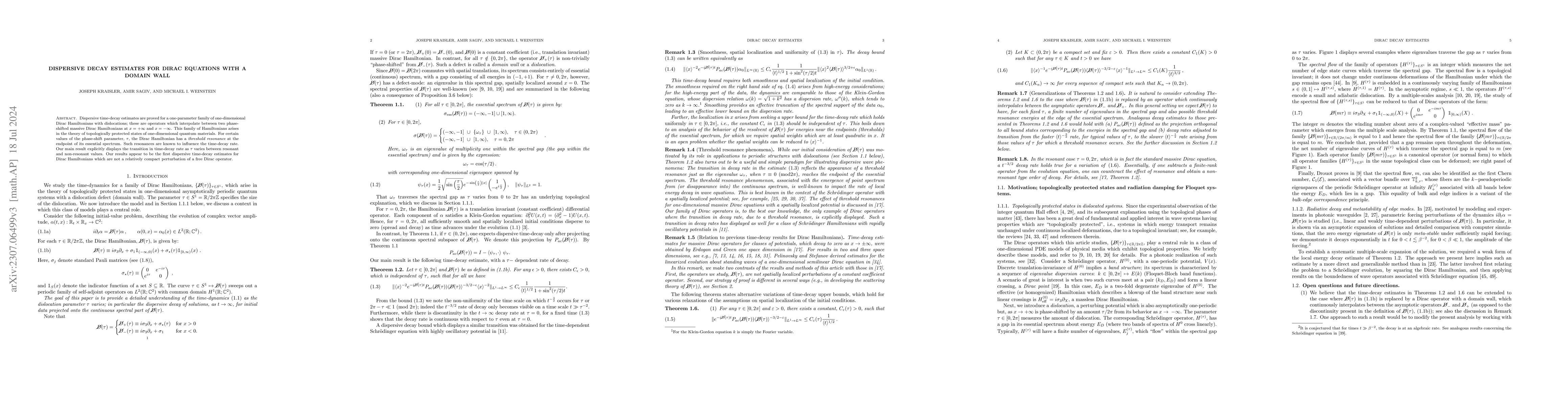 Thumbnail for Dispersive decay estimates for Dirac equations with a domain wall