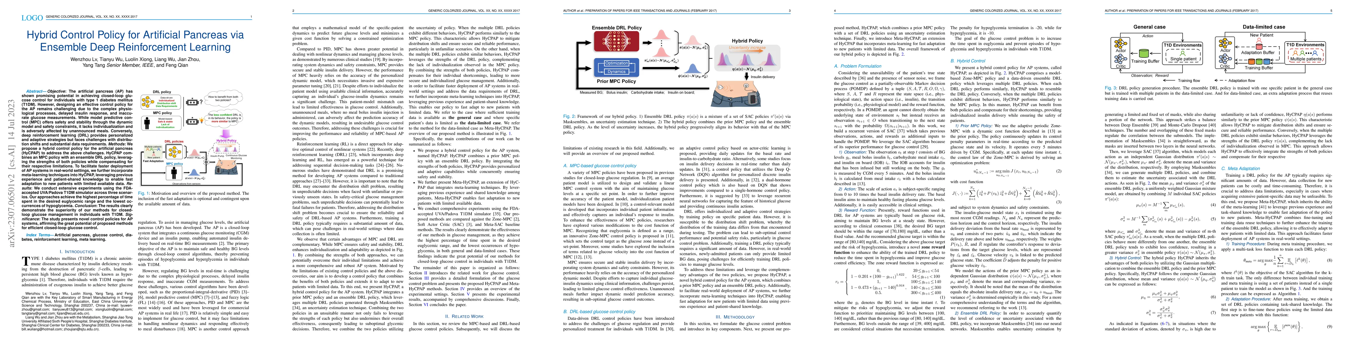 Thumbnail for Hybrid Control Policy for Artificial Pancreas via Ensemble Deep
  Reinforcement Learning