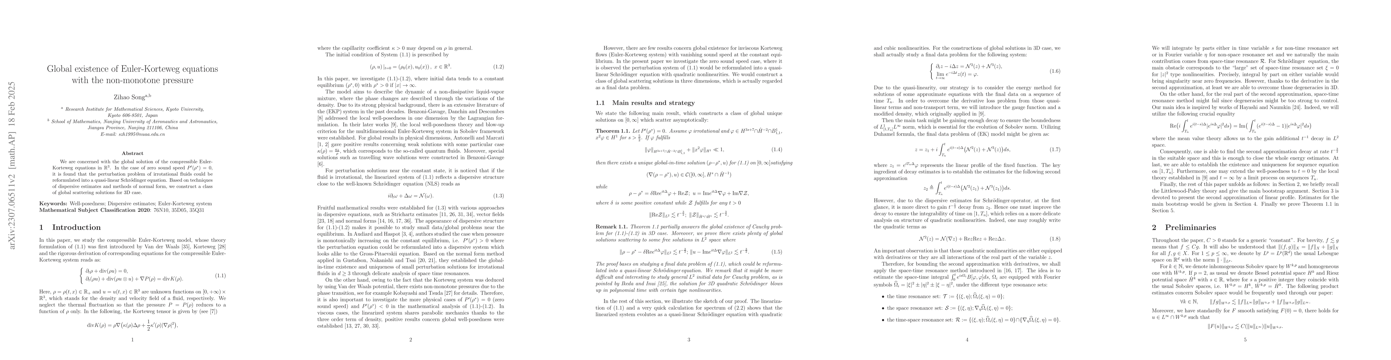 Thumbnail for Existence of Euler-Korteweg equations with the non-monotone pressure