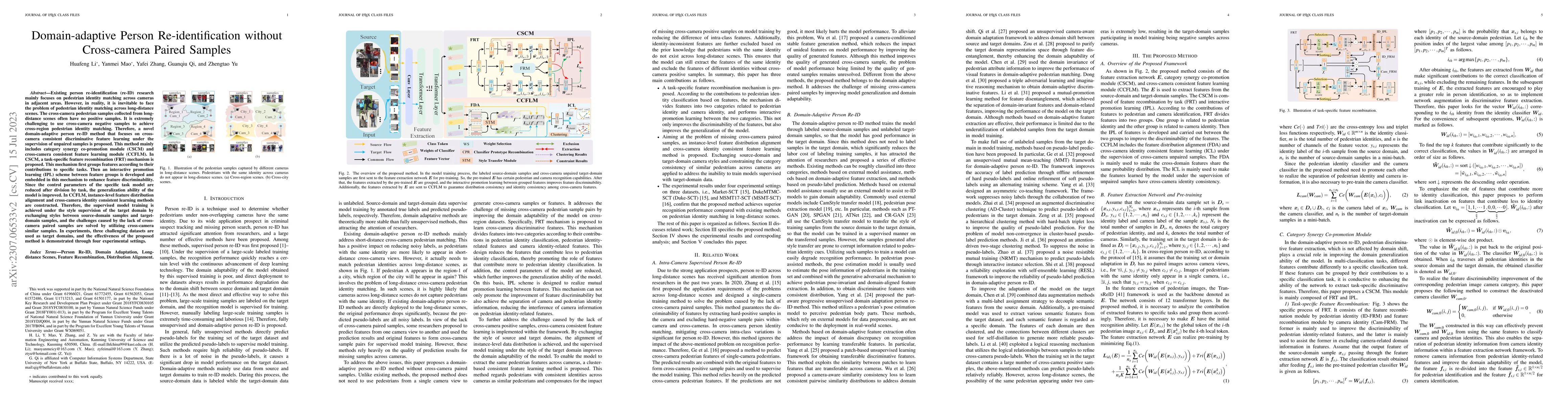 Thumbnail for Domain-adaptive Person Re-identification without Cross-camera Paired
  Samples
