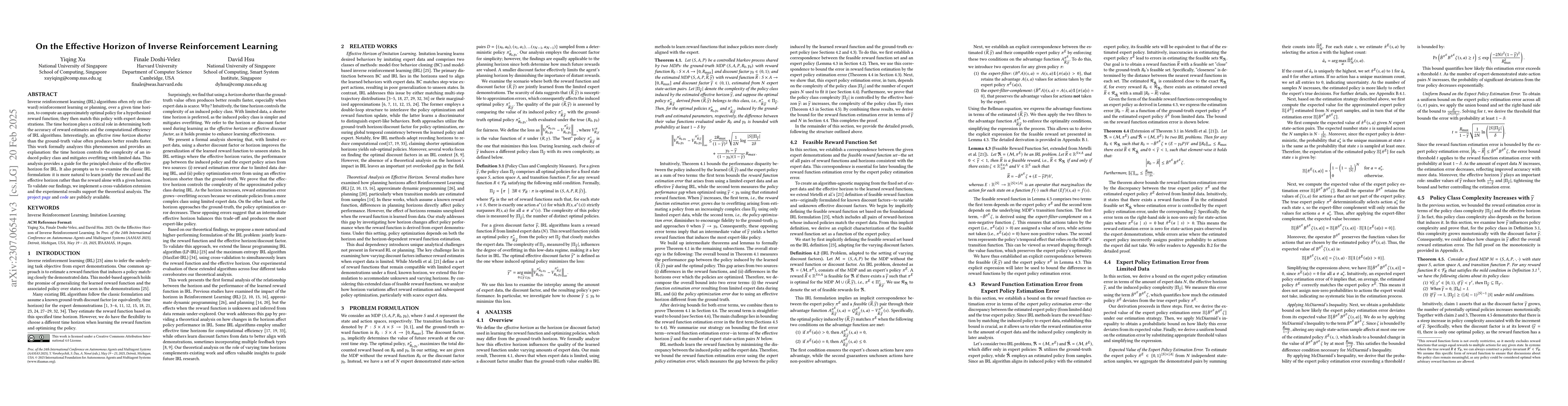 Thumbnail for On the Effective Horizon of Inverse Reinforcement Learning