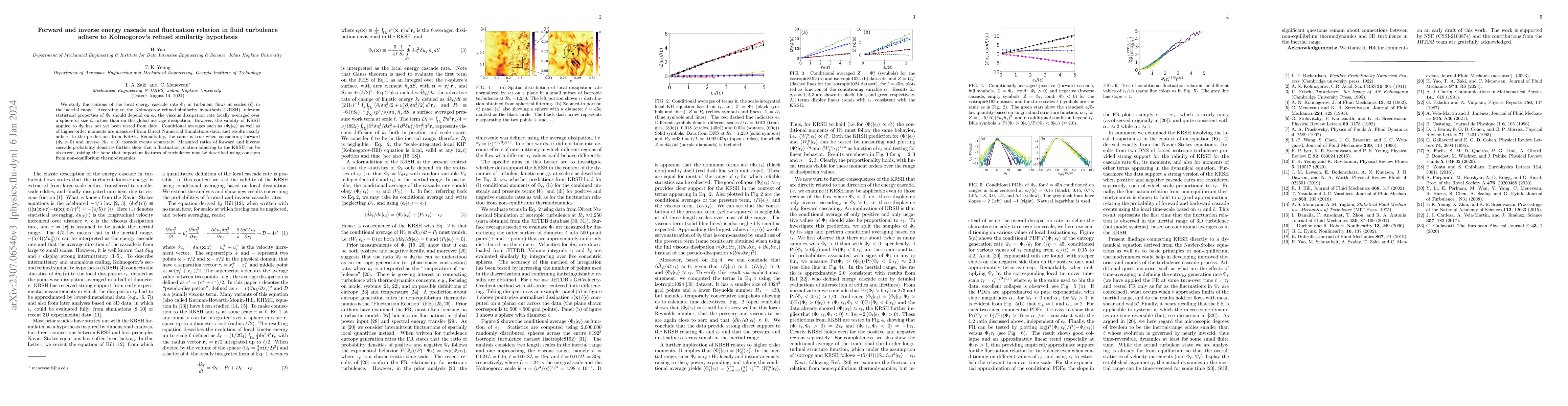 Thumbnail for Forward and inverse energy cascade and fluctuation relation in fluid
  turbulence adhere to Kolmogorov's refined similarity hypothesis