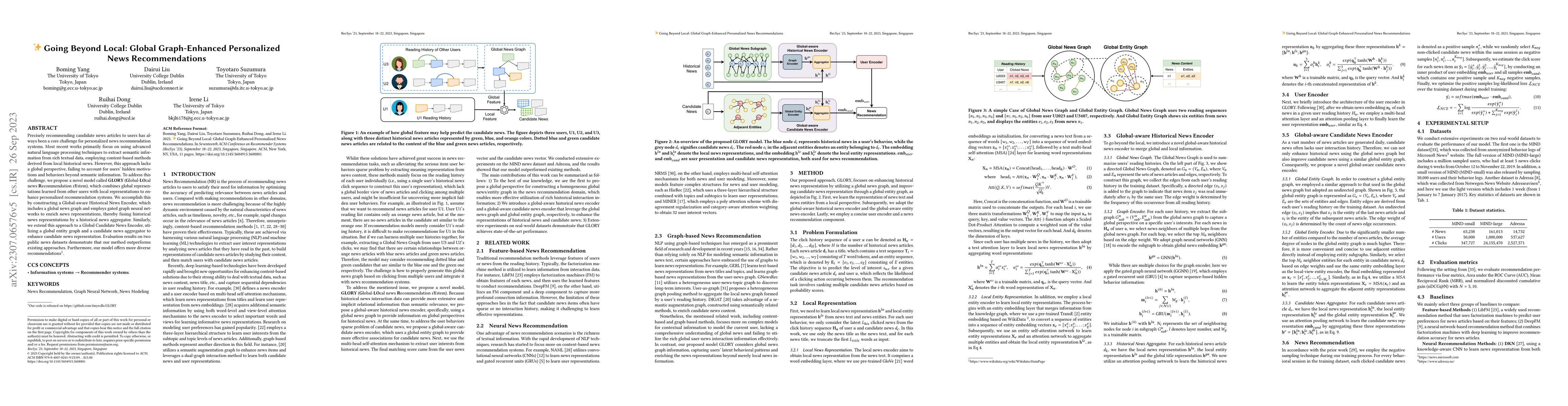 Thumbnail for Going Beyond Local: Global Graph-Enhanced Personalized News
  Recommendations