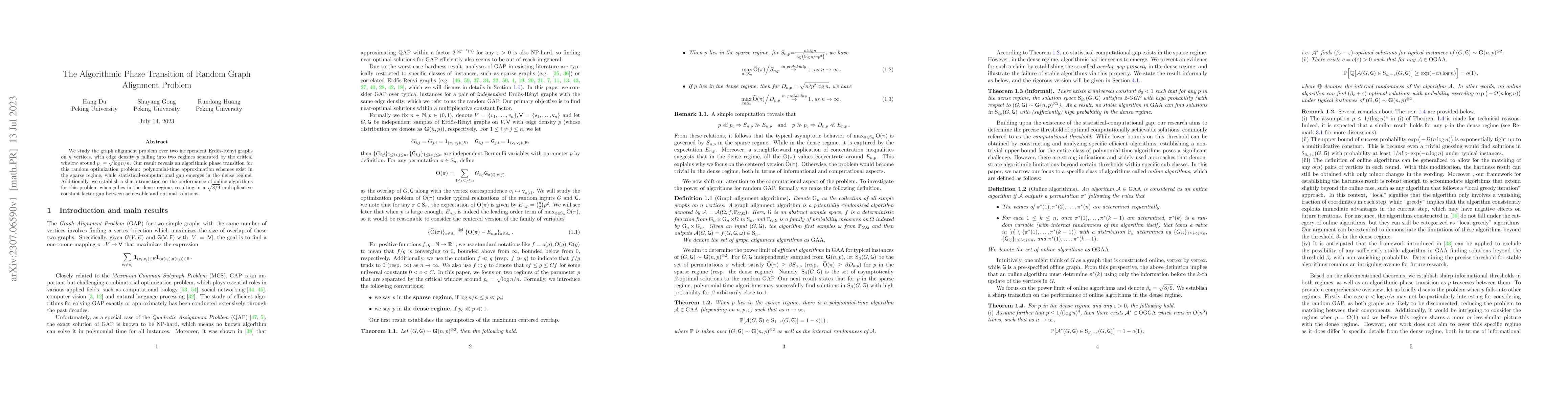 Thumbnail for The Algorithmic Phase Transition of Random Graph Alignment Problem