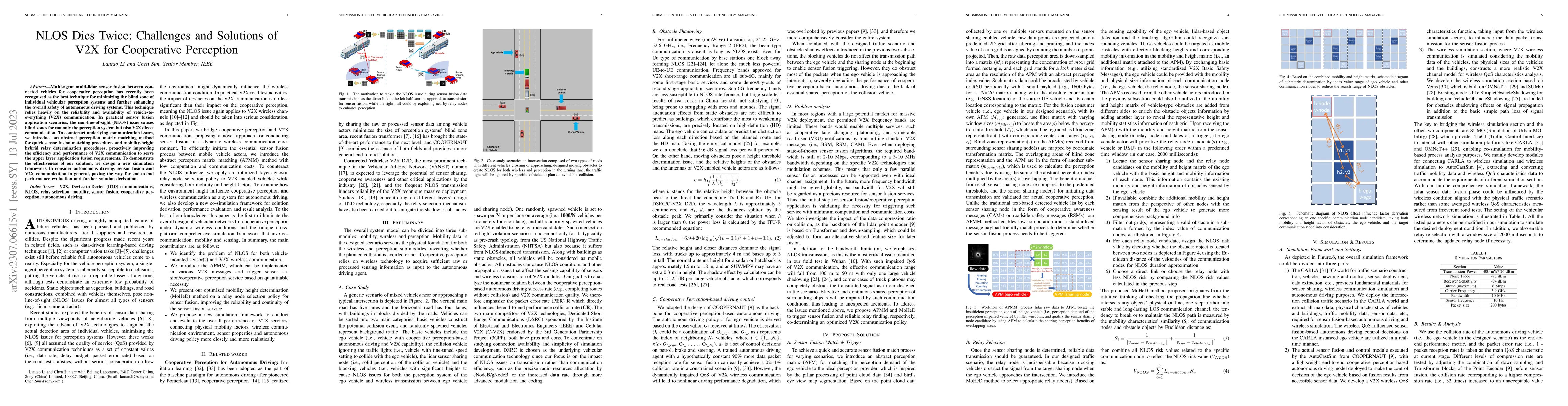 Thumbnail for NLOS Dies Twice: Challenges and Solutions of V2X for Cooperative
  Perception