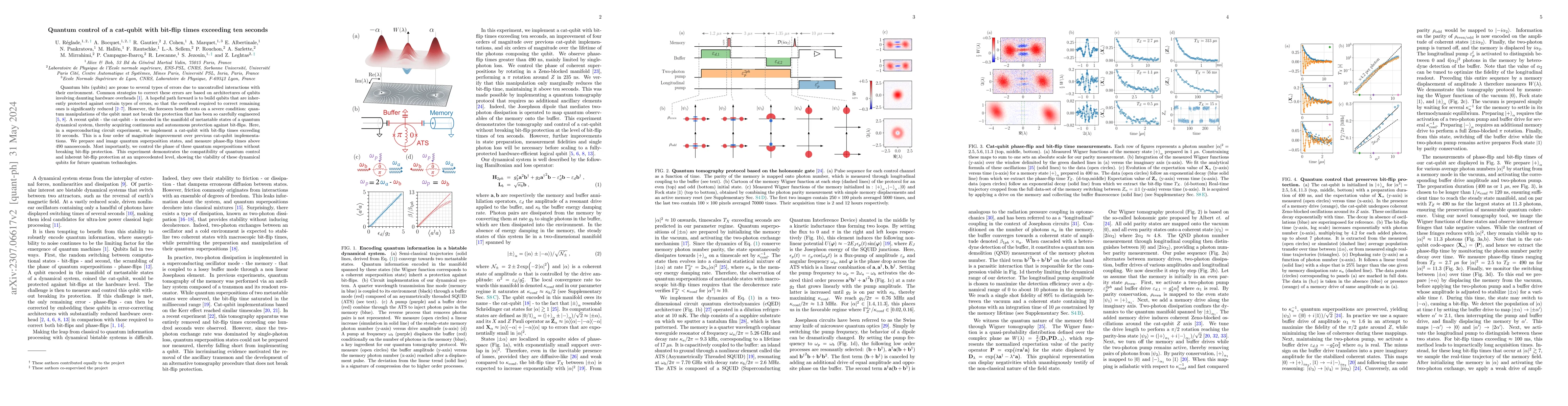 Thumbnail for Quantum control of a cat-qubit with bit-flip times exceeding ten seconds