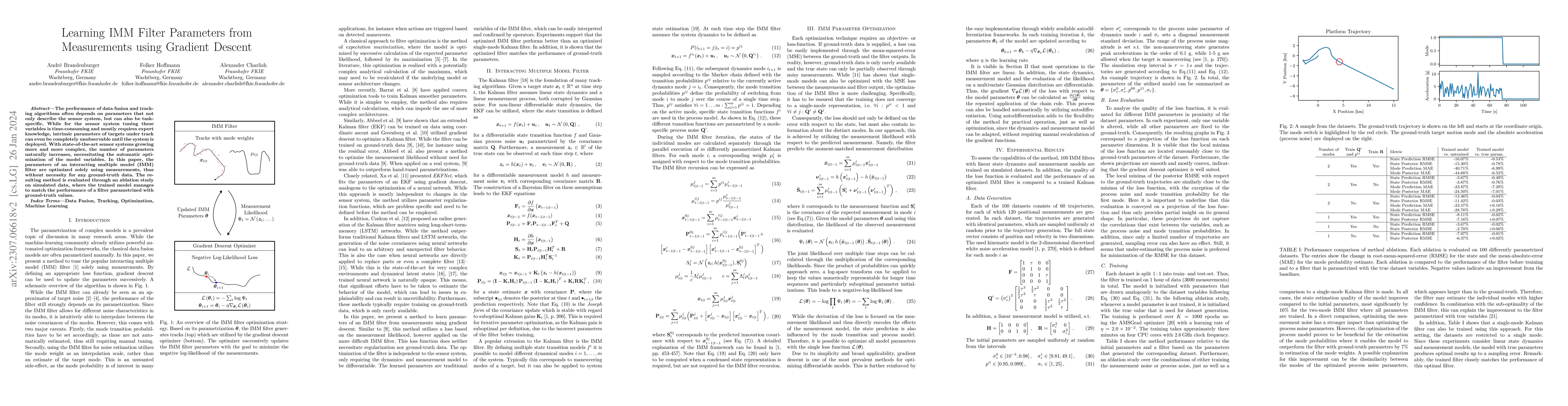 Thumbnail for Learning IMM Filter Parameters from Measurements using Gradient Descent