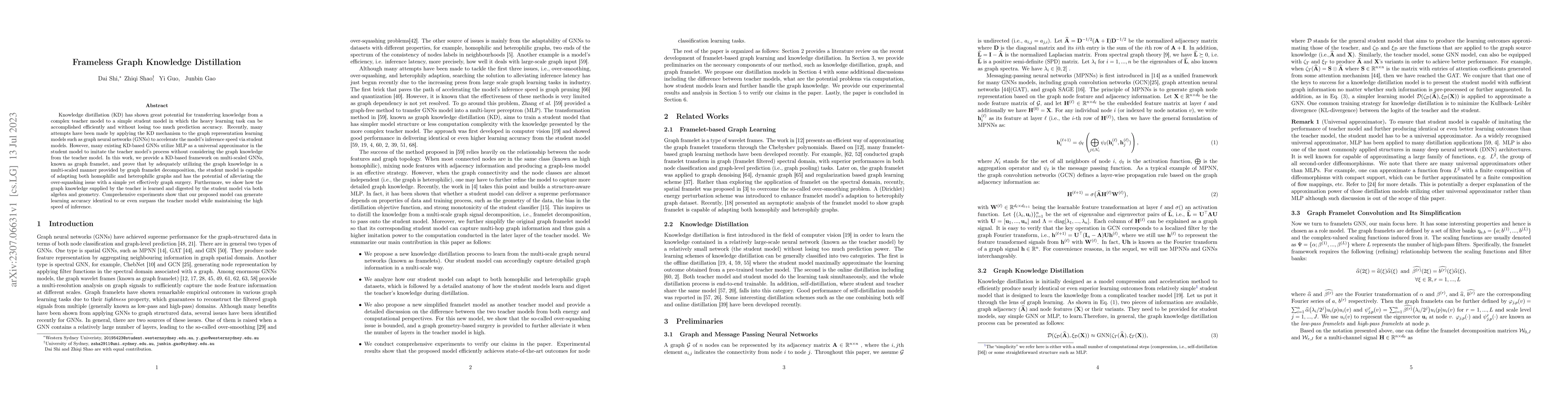 Thumbnail for Frameless Graph Knowledge Distillation