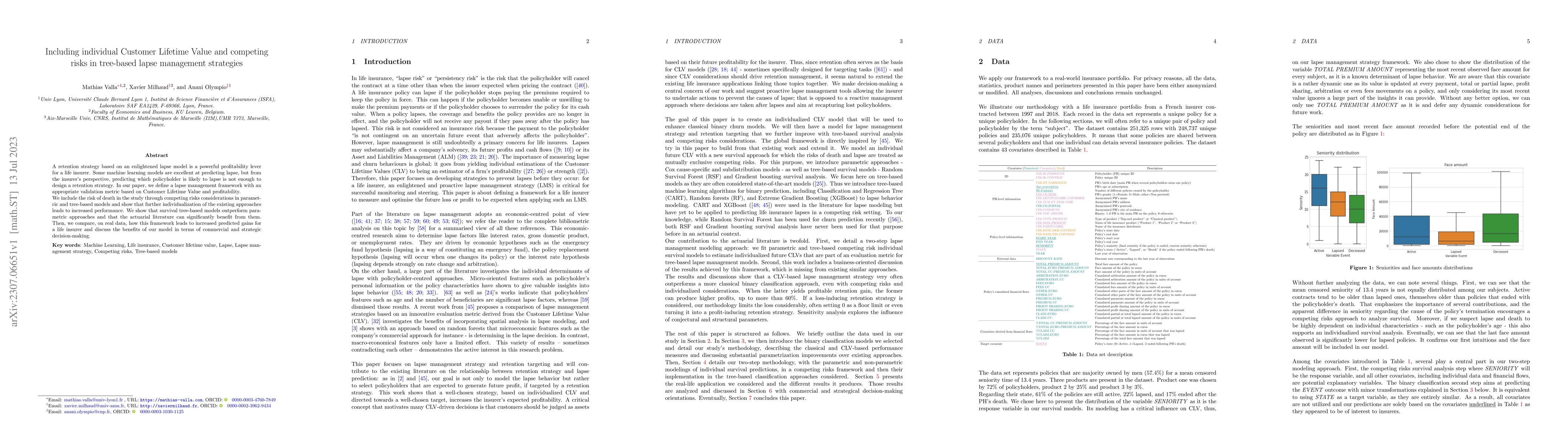 Thumbnail for Including individual Customer Lifetime Value and competing risks in
  tree-based lapse management strategies