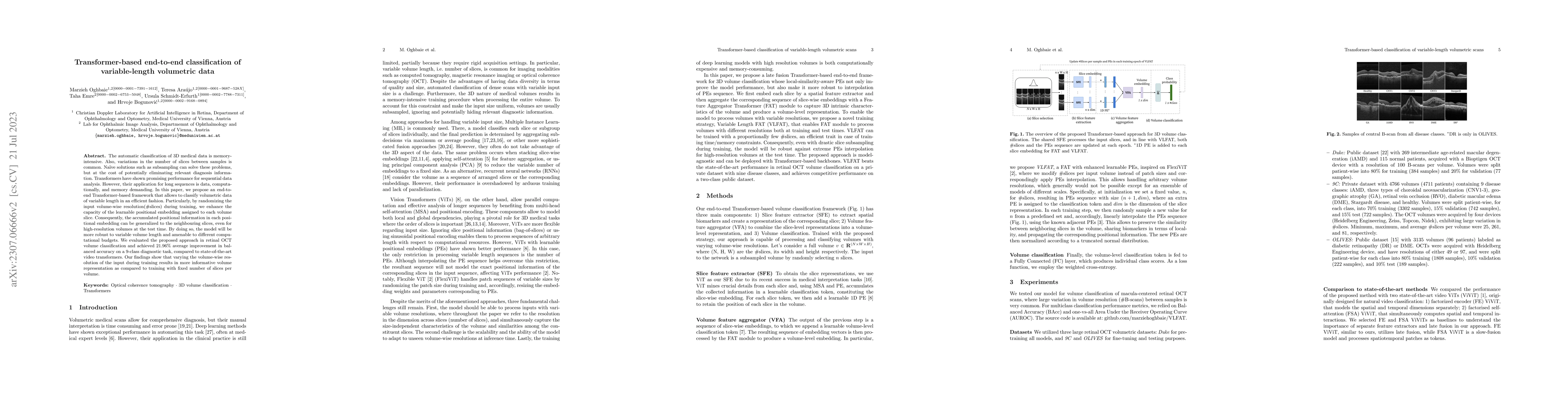 Thumbnail for Transformer-based end-to-end classification of variable-length
  volumetric data