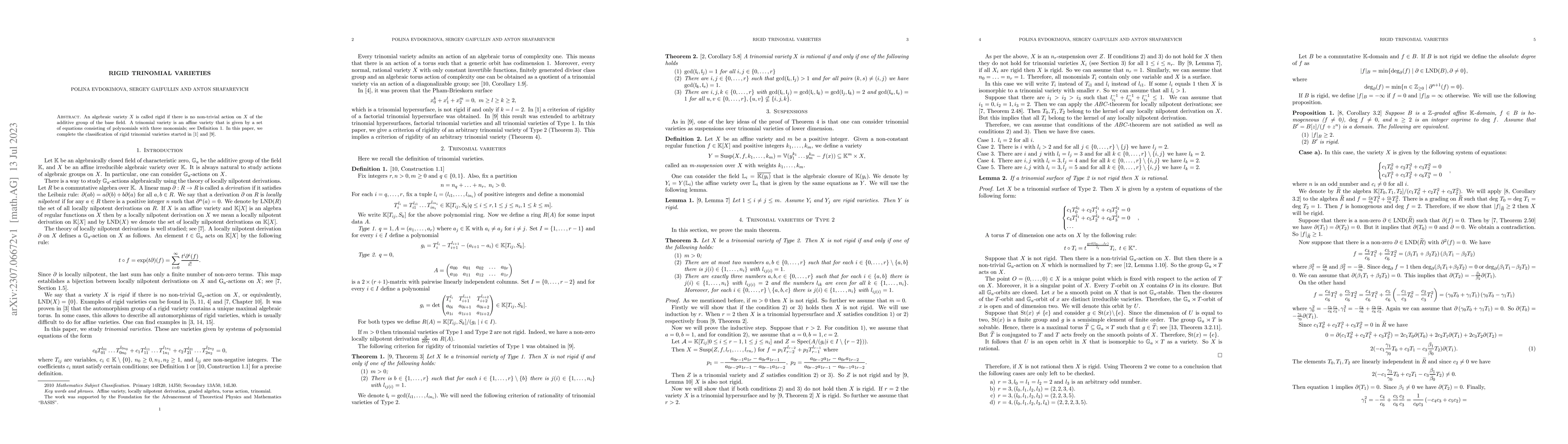 Thumbnail for Rigid Trinomial Varieties