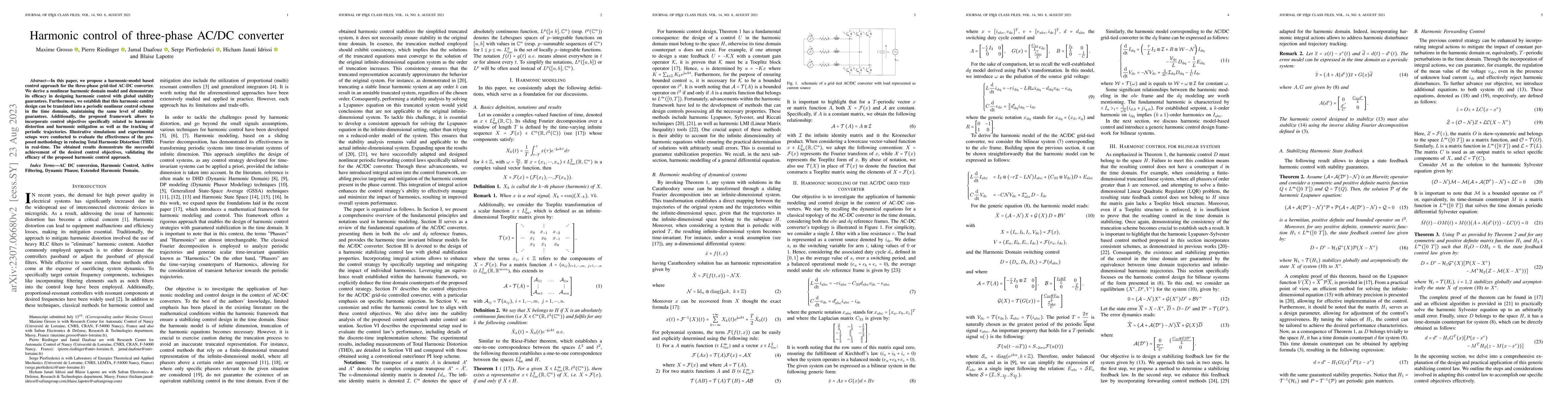 Thumbnail for Harmonic control of three-phase AC/DC converter