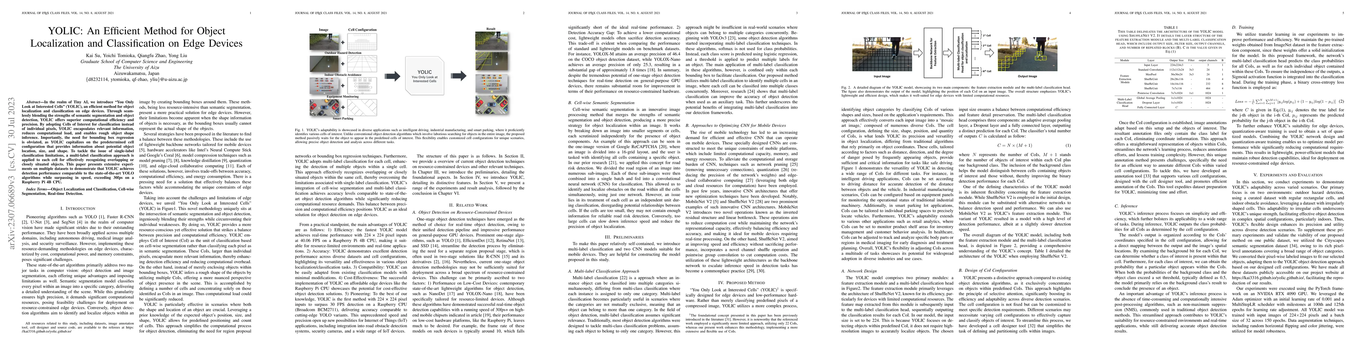 Thumbnail for YOLIC: An Efficient Method for Object Localization and Classification on
  Edge Devices