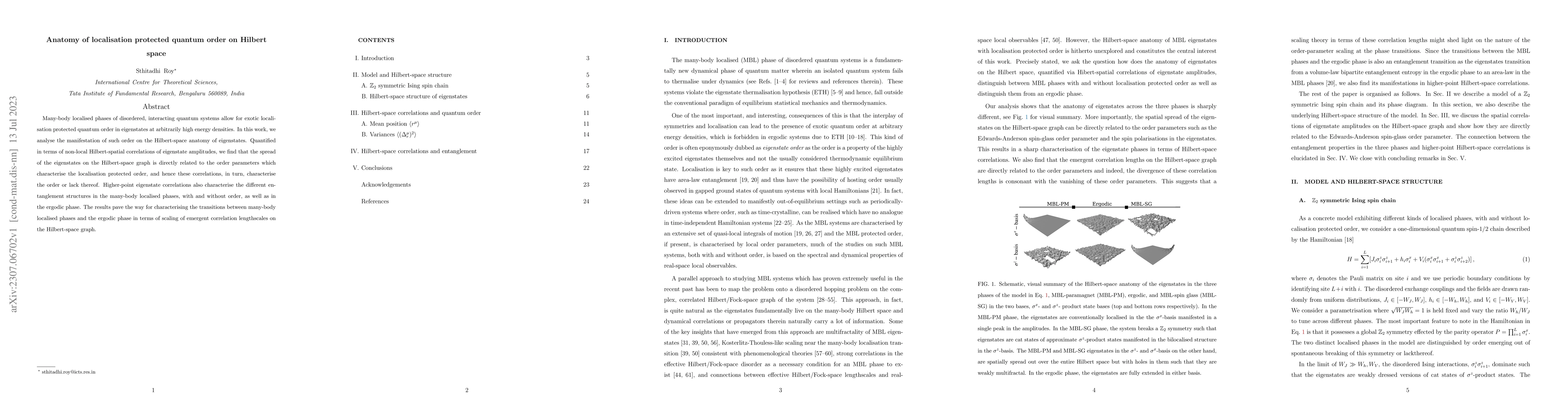 Thumbnail for Anatomy of localisation protected quantum order on Hilbert space
