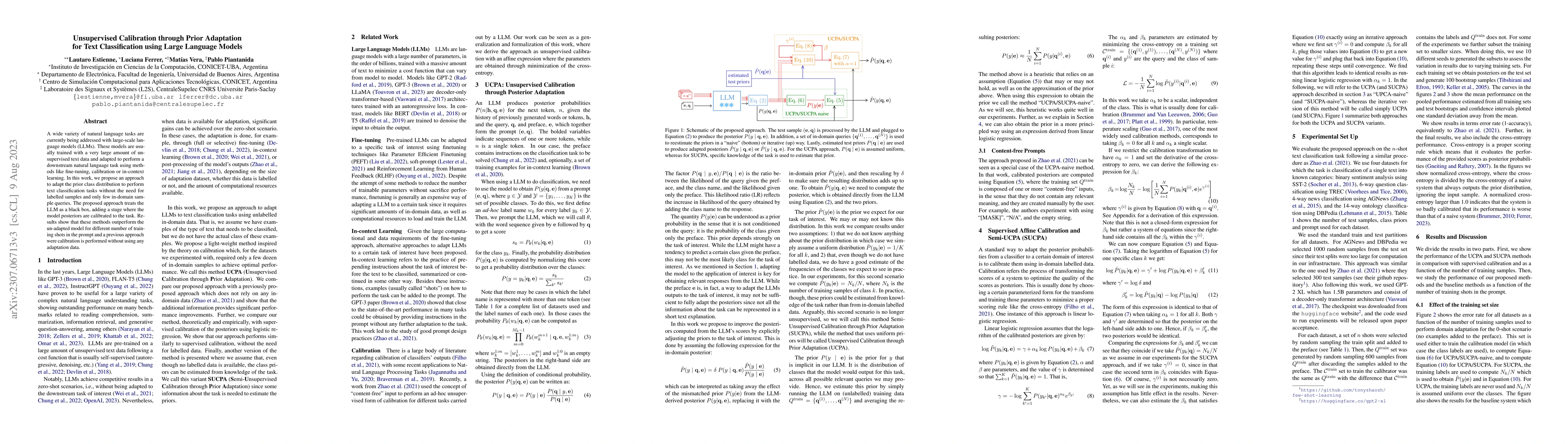 Thumbnail for Unsupervised Calibration through Prior Adaptation for Text
  Classification using Large Language Models