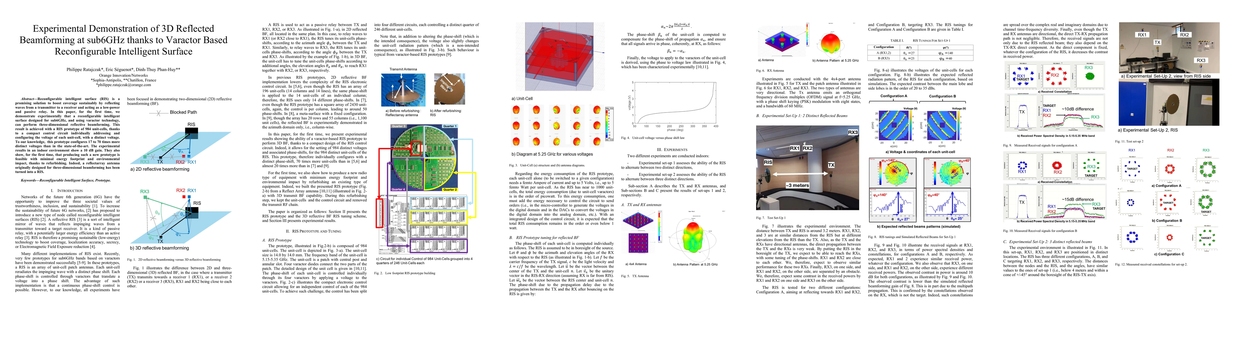 Thumbnail for Experimental Demonstration of 3D Reflected Beamforming at sub6GHz thanks
  to Varactor Based Reconfigurable Intelligent Surface