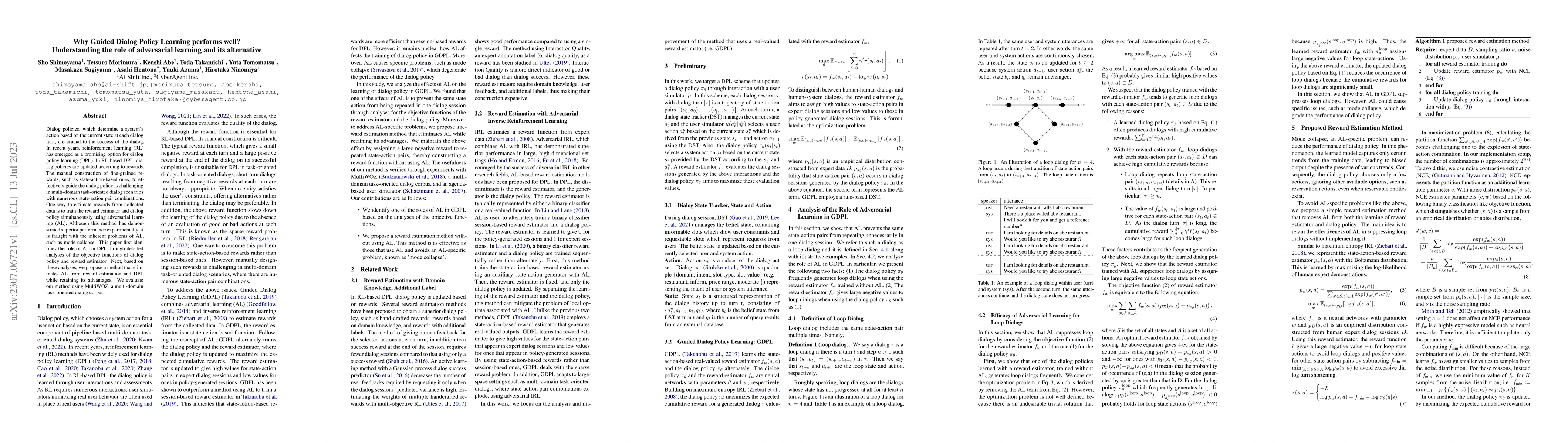 Thumbnail for Why Guided Dialog Policy Learning performs well? Understanding the role
  of adversarial learning and its alternative