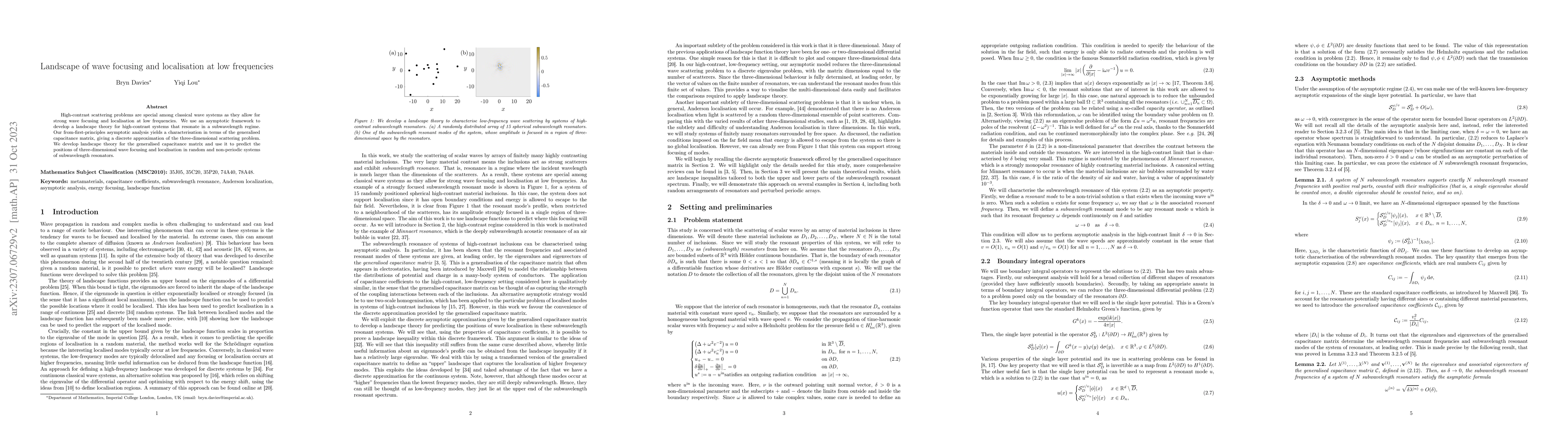 Thumbnail for Landscape of wave focusing and localisation at low frequencies