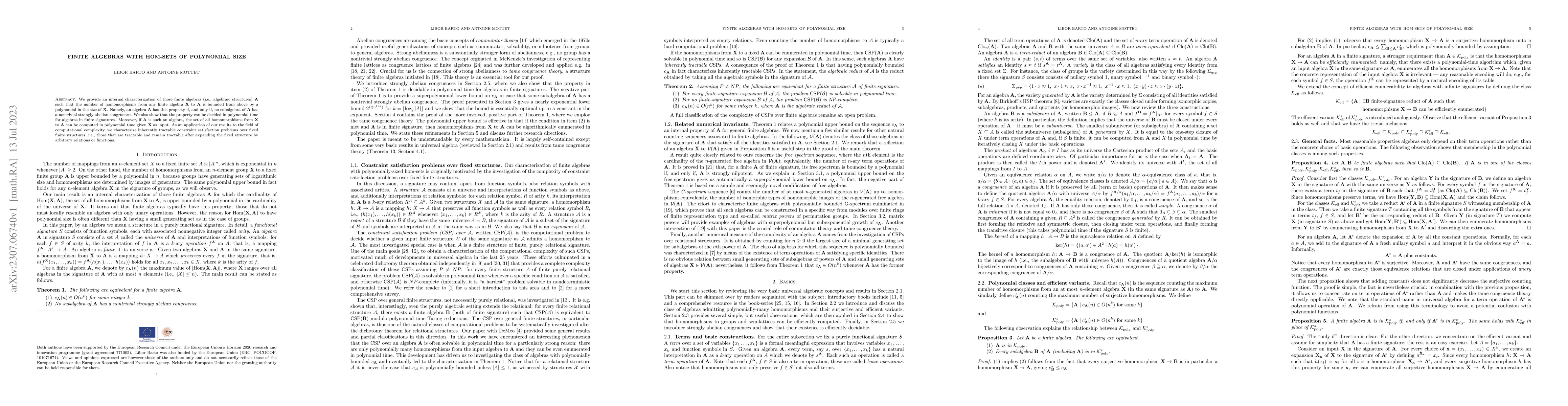 Thumbnail for Finite Algebras with Hom-Sets of Polynomial Size