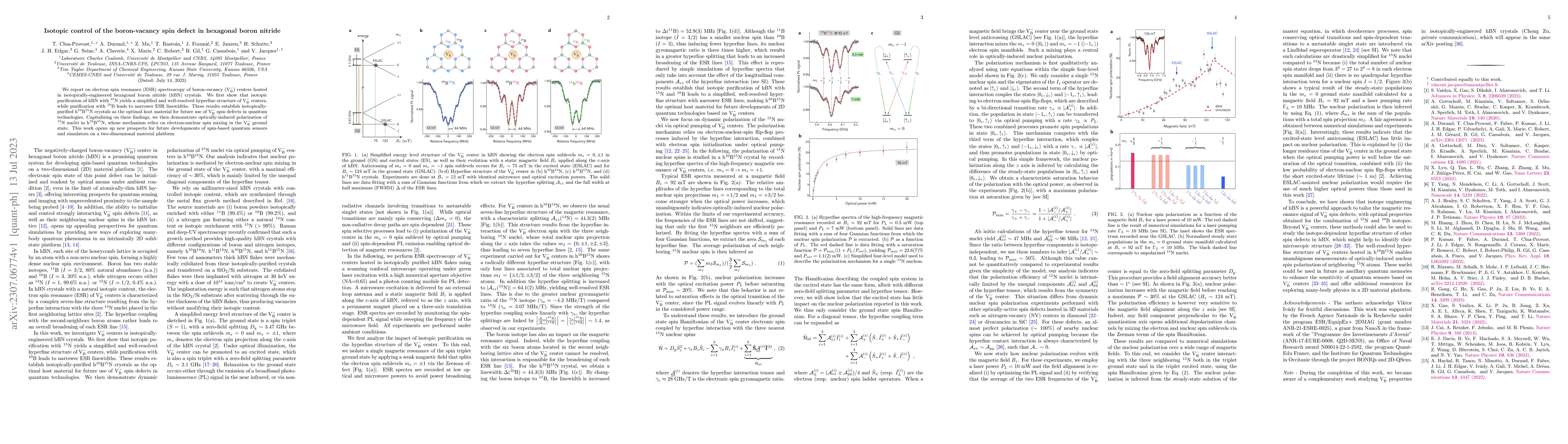 Thumbnail for Isotopic control of the boron-vacancy spin defect in hexagonal boron
  nitride