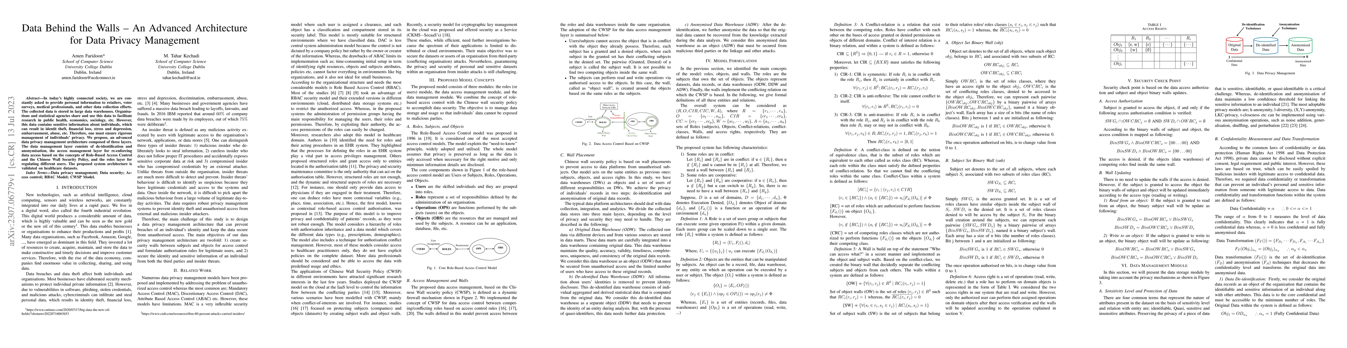 Thumbnail for Data Behind the Walls An Advanced Architecture for Data Privacy
  Management
