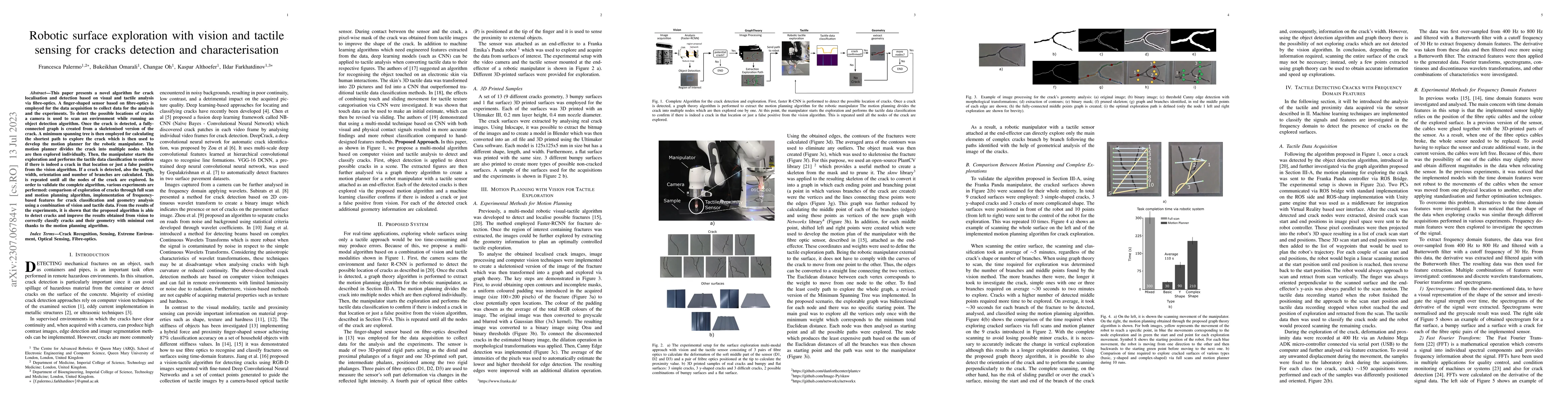 Thumbnail for Robotic surface exploration with vision and tactile sensing for cracks
  detection and characterisation