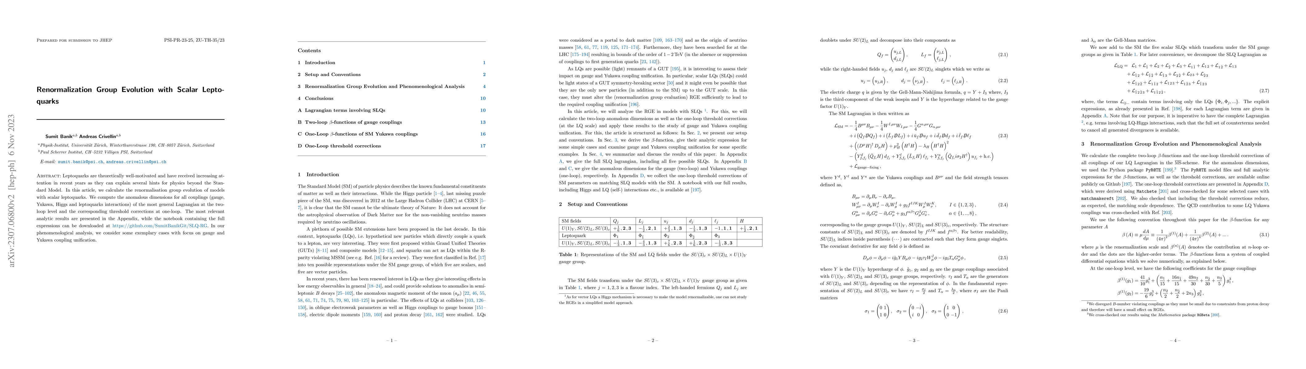 Thumbnail for Renormalization Group Evolution with Scalar Leptoquarks