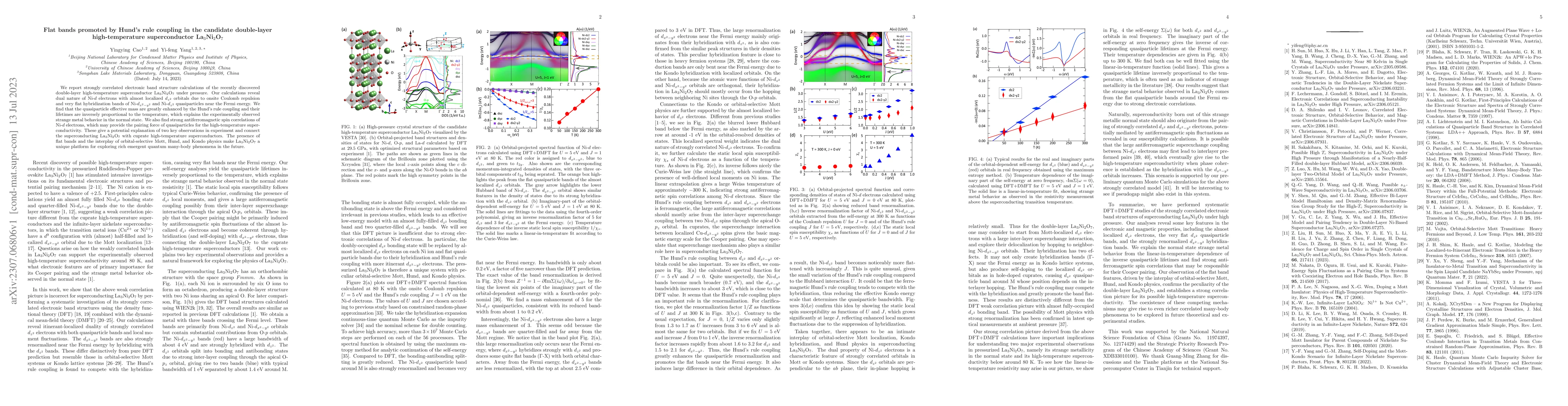 Thumbnail for Flat bands promoted by Hund's rule coupling in the candidate
  double-layer high-temperature superconductor La$_3$Ni$_2$O$_7$