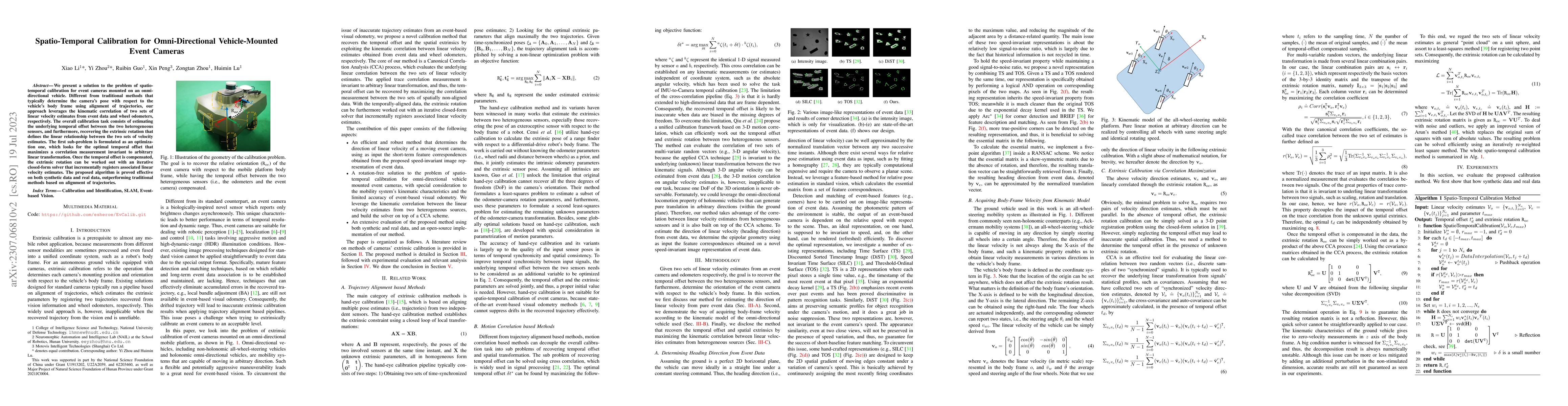 Thumbnail for Spatio-Temporal Calibration for Omni-Directional Vehicle-Mounted Event
  Cameras