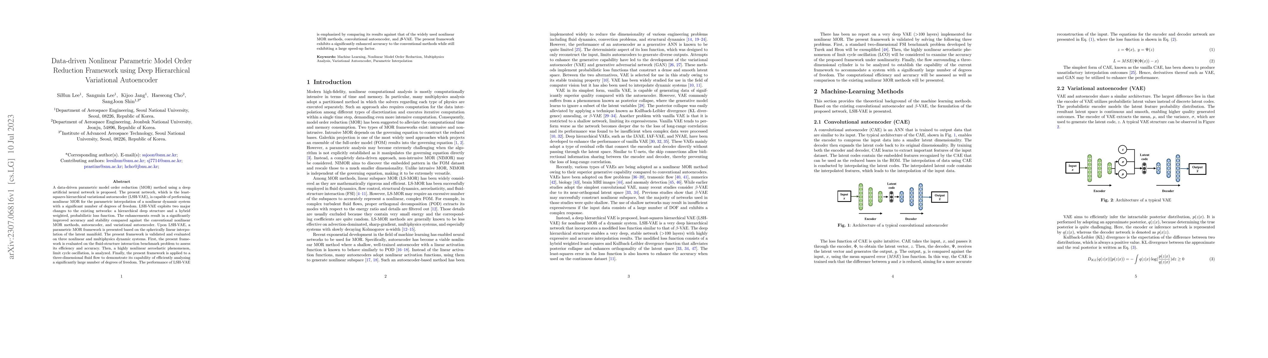 Thumbnail for Data-driven Nonlinear Parametric Model Order Reduction Framework using
  Deep Hierarchical Variational Autoencoder
