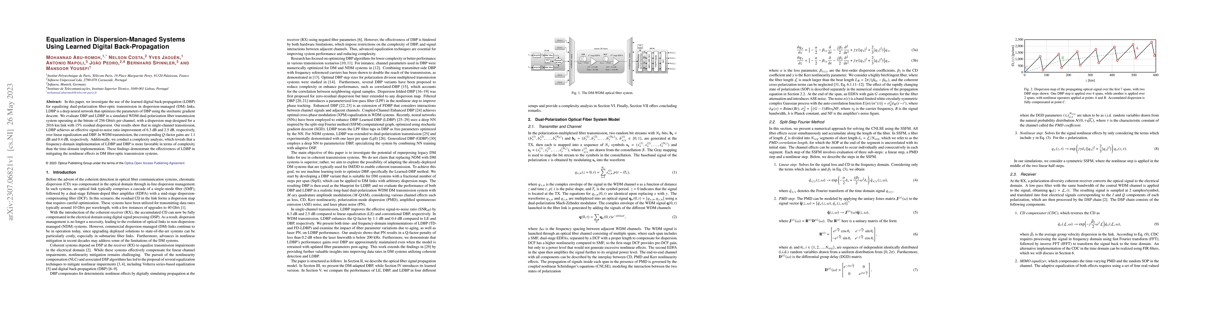 Thumbnail for Equalization in Dispersion-Managed Systems Using Learned Digital
  Back-Propagation