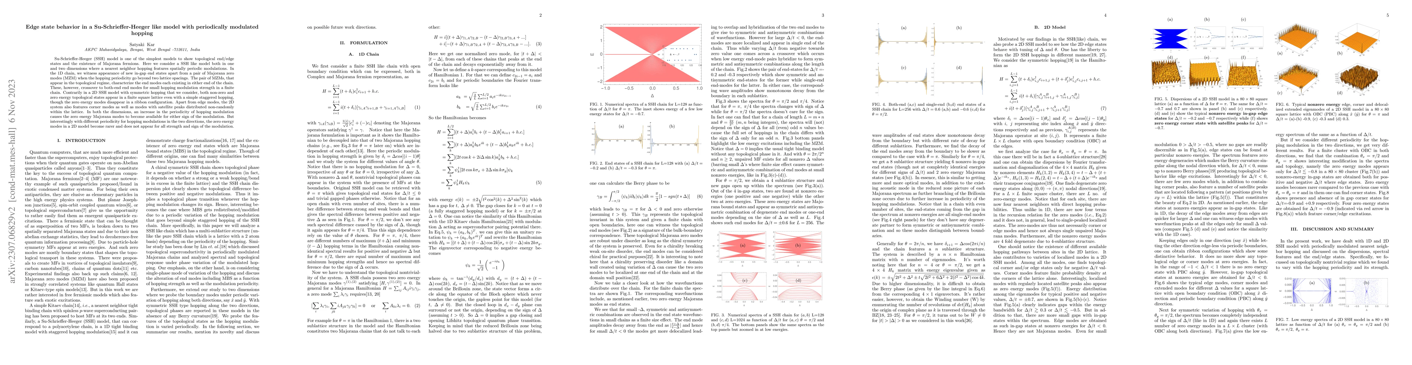 Thumbnail for Edge state behavior in a Su-Schrieffer-Heeger like model with
  periodically modulated hopping