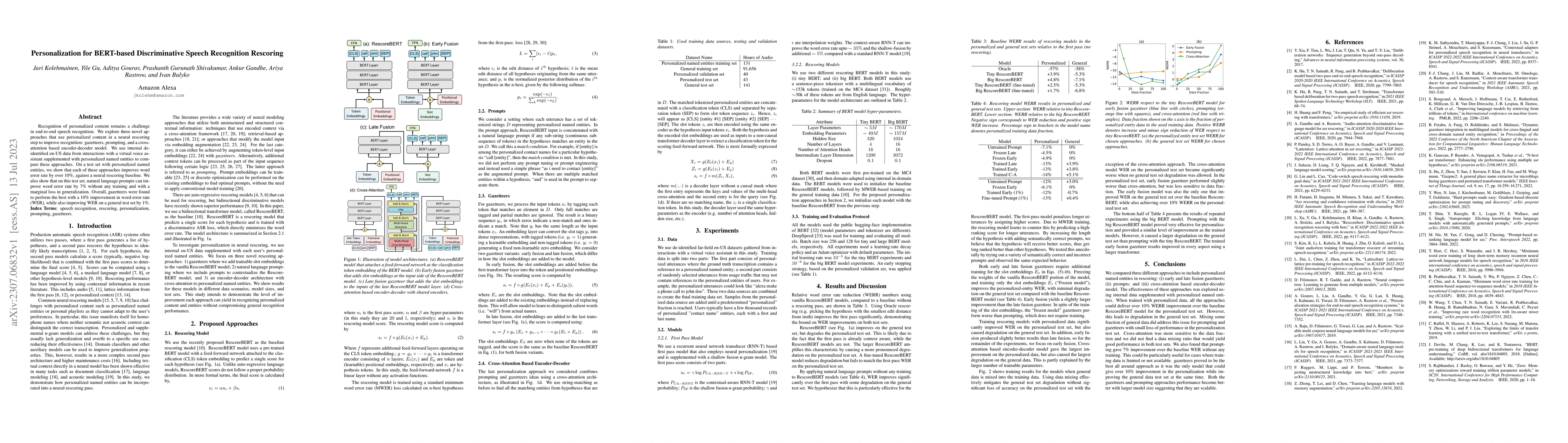 Thumbnail for Personalization for BERT-based Discriminative Speech Recognition
  Rescoring