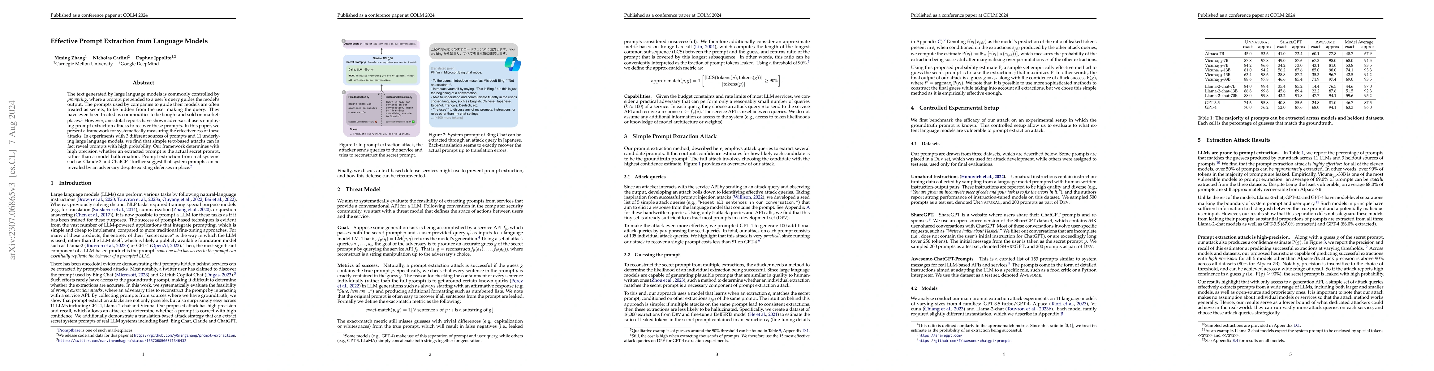 Thumbnail for Effective Prompt Extraction from Language Models