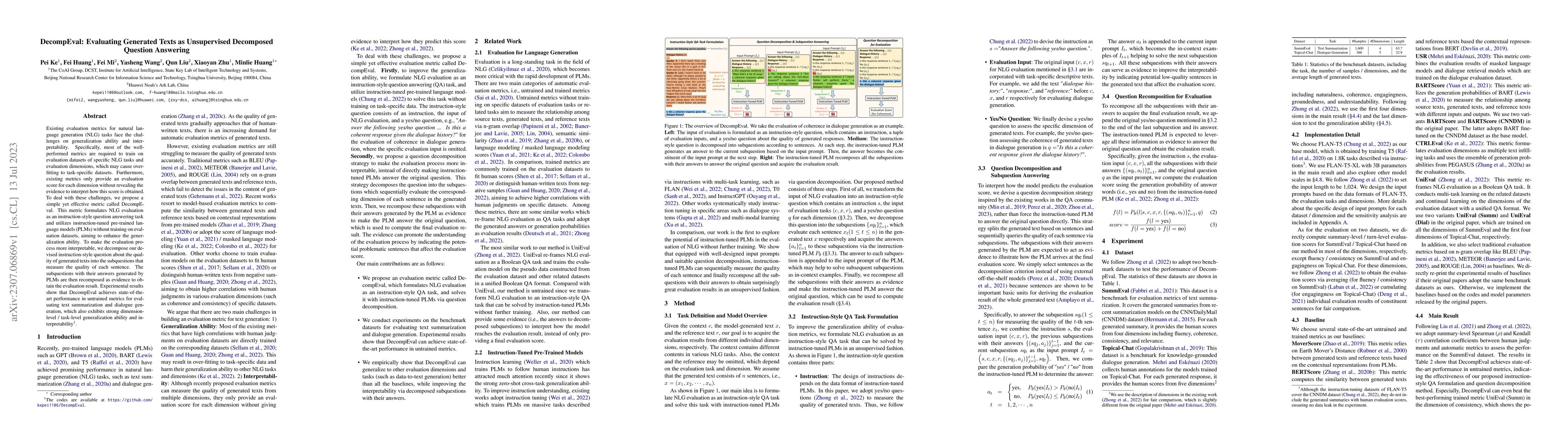 Thumbnail for DecompEval: Evaluating Generated Texts as Unsupervised Decomposed
  Question Answering
